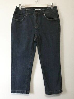 Jones New York Sport 99% Cotton Denim Capris - Dark Navy Stretch - Size 4